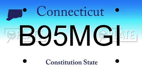 B95MGI Connecticut License Plate