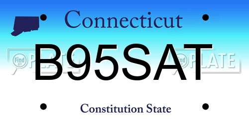B95SAT Connecticut License Plate