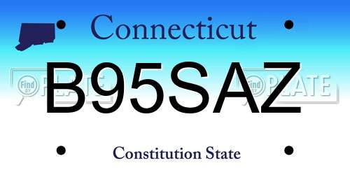 B95SAZ Connecticut License Plate