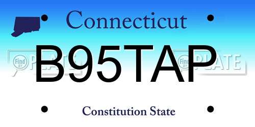 B95TAP Connecticut License Plate