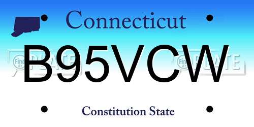 B95VCW Connecticut License Plate