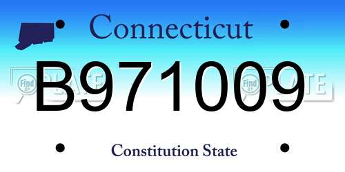 B971009 Connecticut License Plate