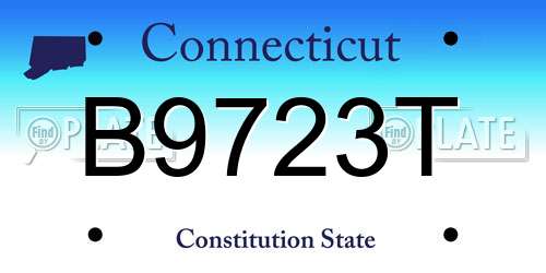 B9723T Connecticut License Plate