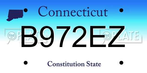B972EZ Connecticut License Plate
