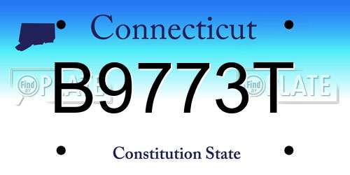 B9773T Connecticut License Plate