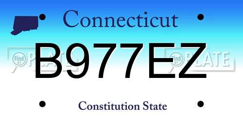B977EZ Connecticut License Plate