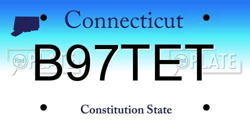 B97TET Connecticut License Plate