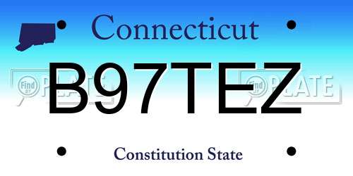 B97TEZ Connecticut License Plate