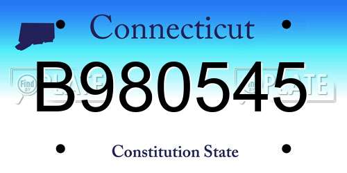 B980545 Connecticut License Plate