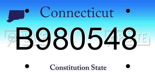 B980548 Connecticut License Plate