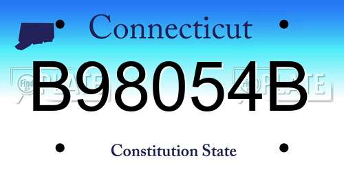 B98054B Connecticut License Plate