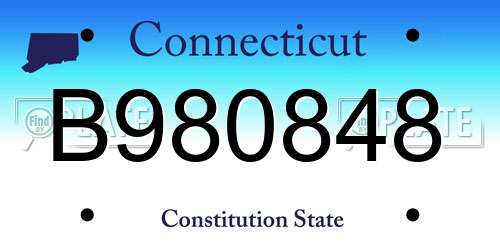 B980848 Connecticut License Plate