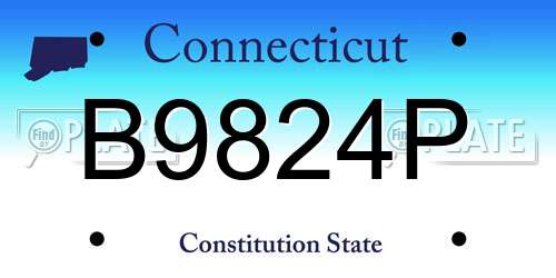 B9824P Connecticut License Plate