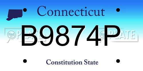 B9874P Connecticut License Plate