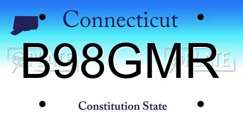 B98GMR Connecticut License Plate