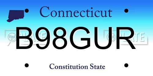B98GUR Connecticut License Plate