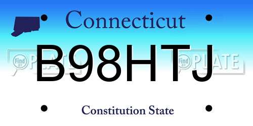 B98HTJ Connecticut License Plate