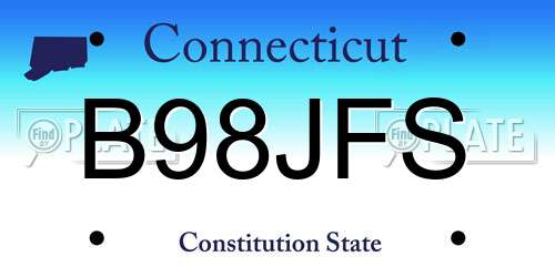 B98JFS Connecticut License Plate