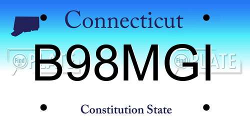 B98MGI Connecticut License Plate