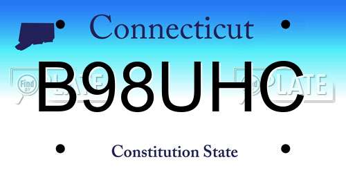 B98UHC Connecticut License Plate