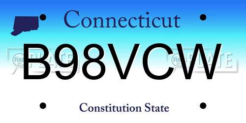 B98VCW Connecticut License Plate