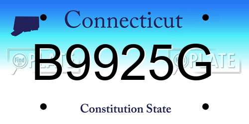 B9925G Connecticut License Plate