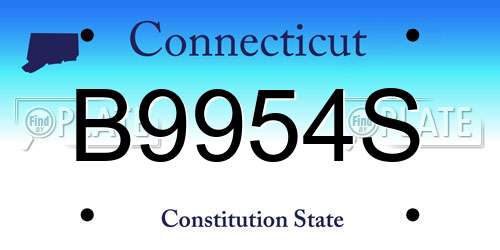 B9954S Connecticut License Plate