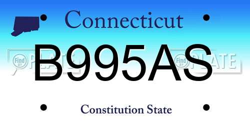 B995AS Connecticut License Plate
