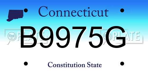 B9975G Connecticut License Plate