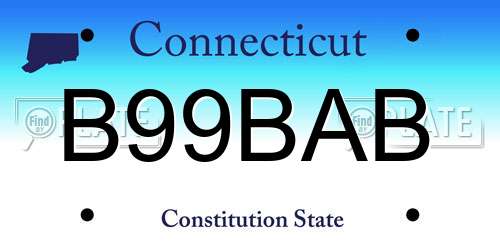 B99BAB Connecticut License Plate