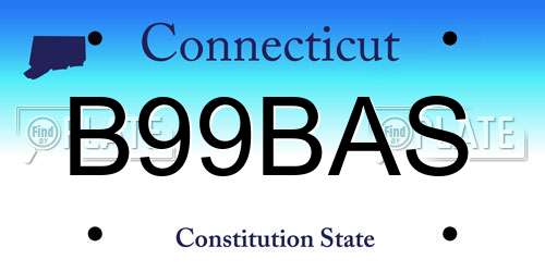 B99BAS Connecticut License Plate