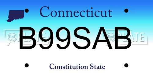 B99SAB Connecticut License Plate