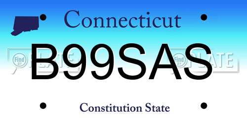 B99SAS Connecticut License Plate