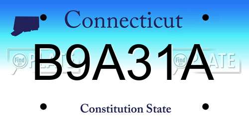 B9A31A Connecticut License Plate