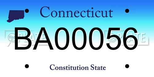 BA00056 Connecticut License Plate
