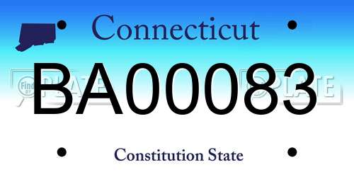 BA00083 Connecticut License Plate