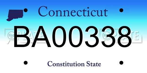 BA00338 Connecticut License Plate