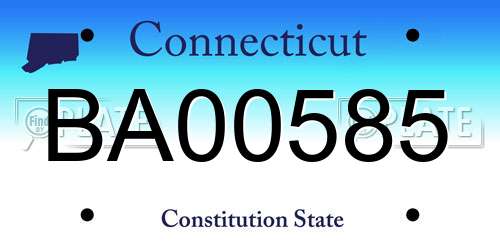 BA00585 Connecticut License Plate