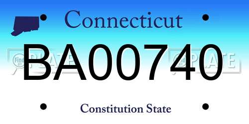 BA00740 Connecticut License Plate
