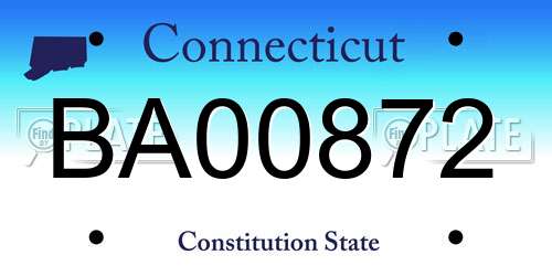 BA00872 Connecticut License Plate