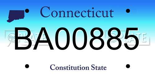 BA00885 Connecticut License Plate