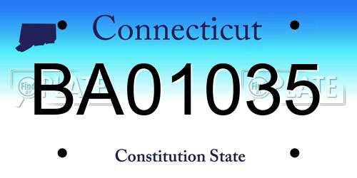 BA01035 Connecticut License Plate