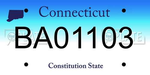 BA01103 Connecticut License Plate