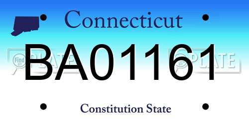 BA01161 Connecticut License Plate
