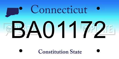 BA01172 Connecticut License Plate