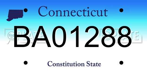 BA01288 Connecticut License Plate