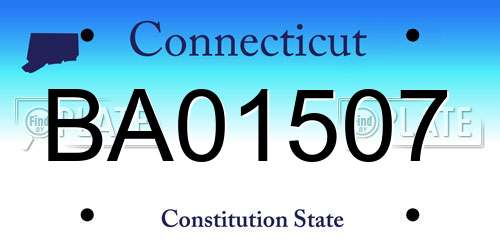 BA01507 Connecticut License Plate