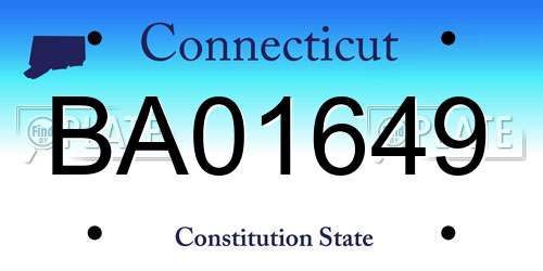 BA01649 Connecticut License Plate