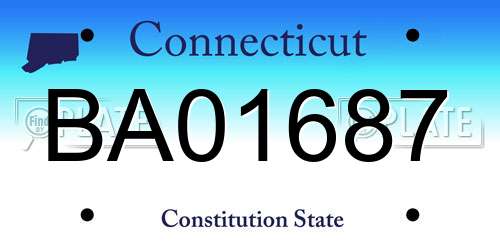 BA01687 Connecticut License Plate