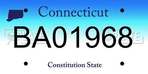 BA01968 Connecticut License Plate
